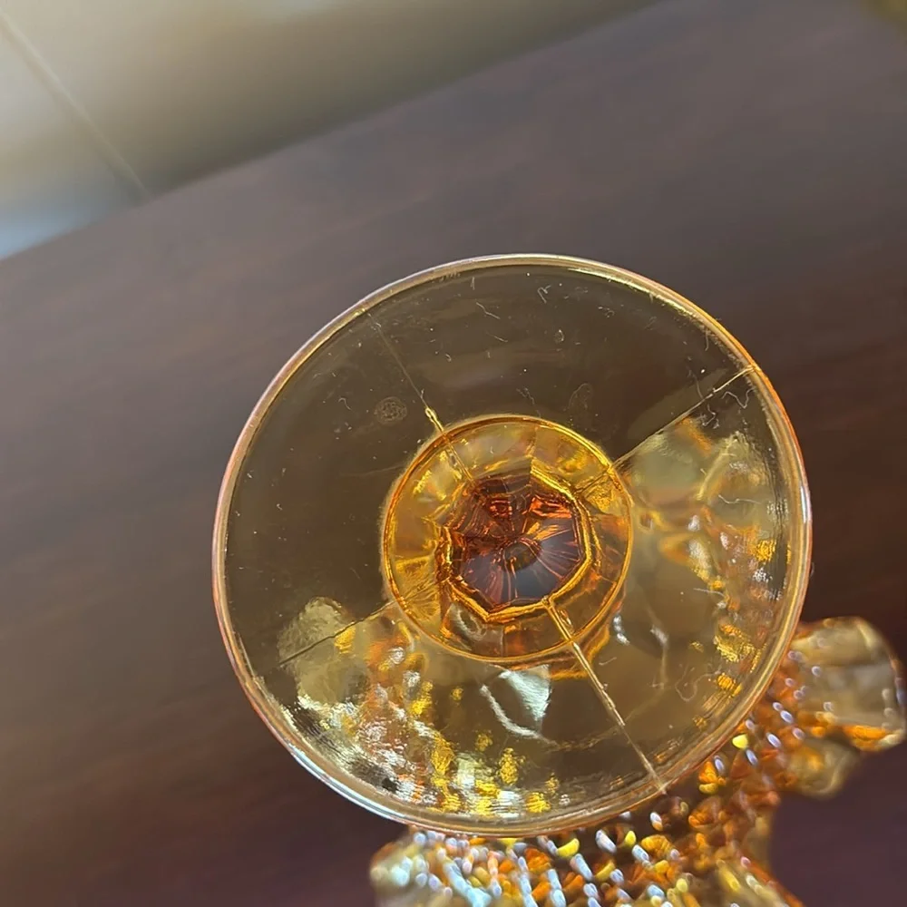 Fenton Amber Hobnail Glass Compote Circa 1950s